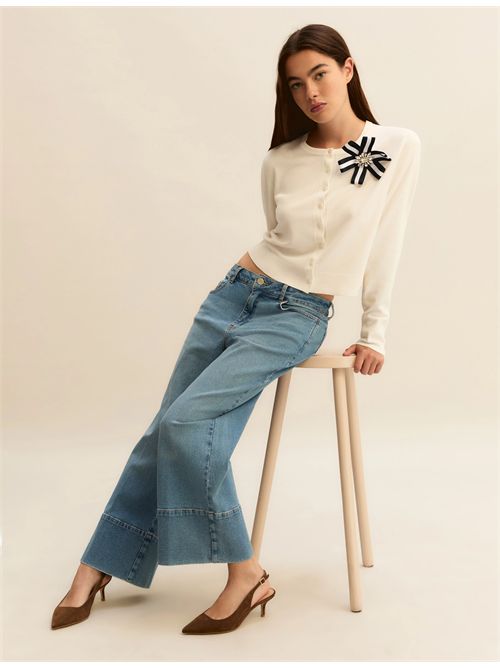Denim cropped ampio - BLUE JEANS EMME MARELLA | EMMCROPP507/003